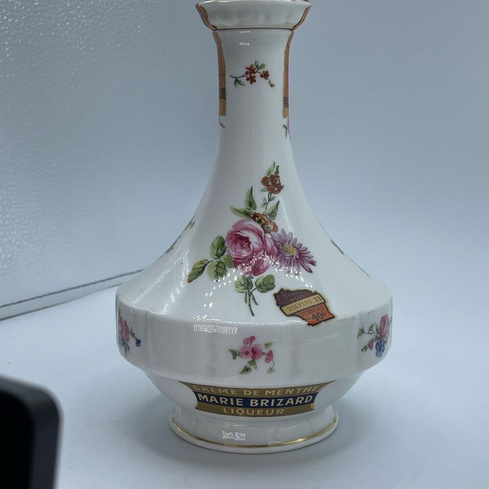 Vintage Limoges porcelain decanter Chantilly pattern crème de Menthe